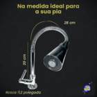 Torneira Gourmet Cone Cônica Metal (mesa/bancada)