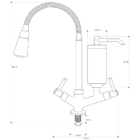 Torneira Gourmet Cone Vermelha Filtro Cozinha C34 Mesa 1/4 de