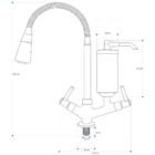 Torneira Gourmet Cone Vermelho Filtro Cozinha C31 Mesa 1/4 de