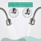 Torneira Gourmet Cozinha Bancada Flexível Metal Cromada Fosca