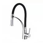 Torneira Gourmet Cozinha Bica Móvel Flexível Preta Cromada Mi