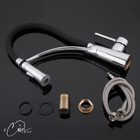 Torneira Gourmet Cozinha Bica Móvel Flexível Preta Cromada Mi