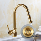 Torneira Gourmet Cozinha Bico Extensor Dourado Ouro com Ralo