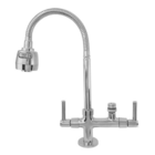 Torneira Gourmet Cozinha De Bancada Em Metal C/ Dupla Saída P