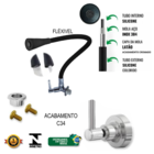Torneira Gourmet Cozinha Flexível Cone 2 Jatos Preto Parede C