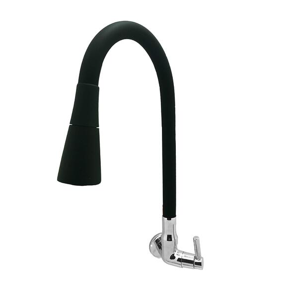 Torneira Gourmet Cozinha Flexível Cone 2 Jatos Preto Parede C