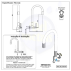 Torneira Gourmet Cozinha Flexível Cone 2 Jatos Preto Parede C