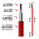 Torneira Gourmet Cozinha Flexível Cone 2 Jatos Vermelha Mesa