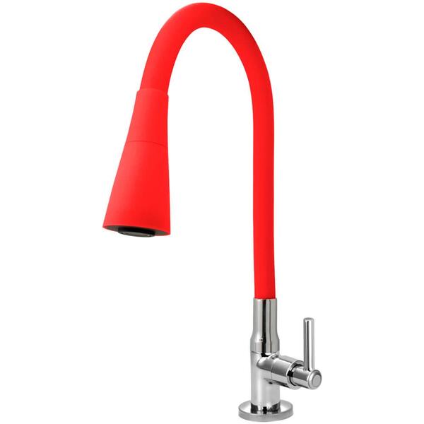Torneira Gourmet Cozinha Flexível Cone 2 Jatos Vermelha Mesa