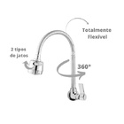 Torneira Gourmet Cozinha Flexível Cromada Duplo Jato C70