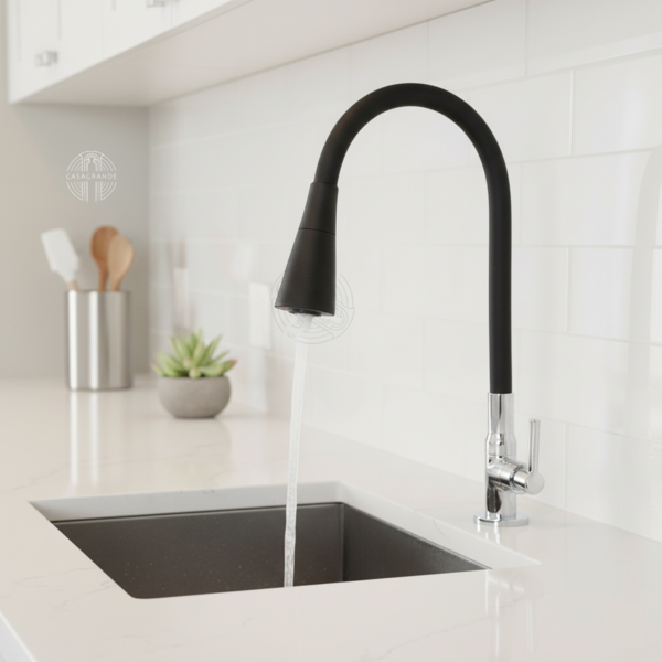 Torneira Gourmet Cozinha Flexível Multiuso Preto Mesa C34 Mul