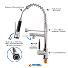 Torneira Gourmet Cozinha Monocomando Cromada 50cm Com Spray