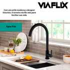 Torneira Gourmet Cozinha Preta Bancada Aço Inox