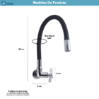 Torneira Gourmet Cozinha Preta C-64 Parede 1/4v.