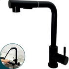 Torneira Gourmet Cozinha Preto Fosco Bica Alta 90 Graus Monoc