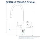 Torneira Gourmet Cromada Cozinha C/ Tubo Preto Flexível Banca