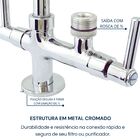 Torneira Gourmet Cromada Cozinha C/ Tubo Preto Flexível Banca