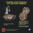 Torneira Gourmet Cromado Flexível Com Filtro Blindado Parede