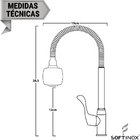 Torneira Gourmet De Cozinha Bancada Flexível Cromada 2 Jatos