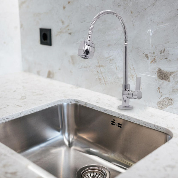 Torneira Gourmet De Cozinha Bica Movel Bancada 2 Jatos com Bo