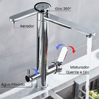 Torneira Gourmet De Cozinha Com Filtro Monocomando De Bancada