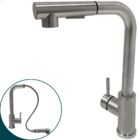 Torneira Gourmet De Cozinha Inox Escovado Bica Alta 90 Graus