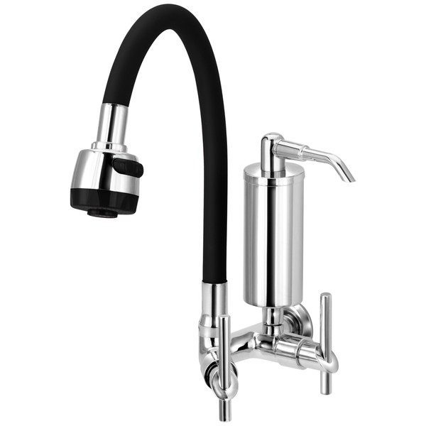 Torneira Gourmet De Cozinha Parede Com Filtro Preta C61