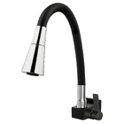 Torneira Gourmet De Parede Cozinha Preta Cone Preto Cromado