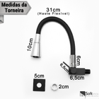 Torneira Gourmet De Parede Cozinha Preta Cone Preto Cromado