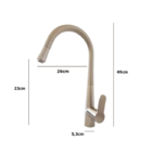 Torneira Gourmet Em Aço Escovado C/ Ducha Extensível