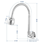 Torneira Gourmet Flexível Bica Móvel Dois Jatos Cozinha Casag