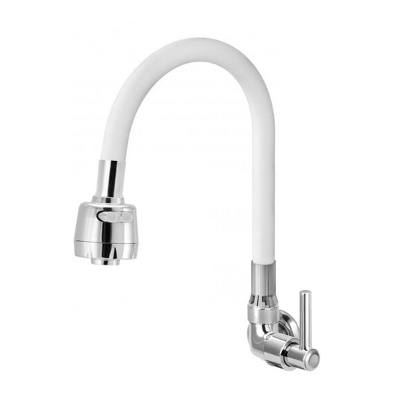 Torneira Gourmet Flexível Branca Parede 1/4 De Volta 2 Jatos