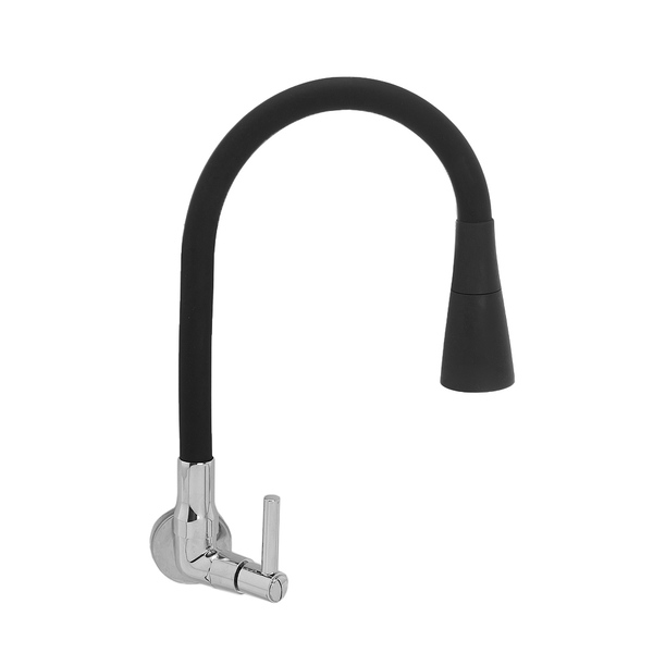 Torneira Gourmet Flexível Cozinha Luxo 2 Jatos Preto Parede