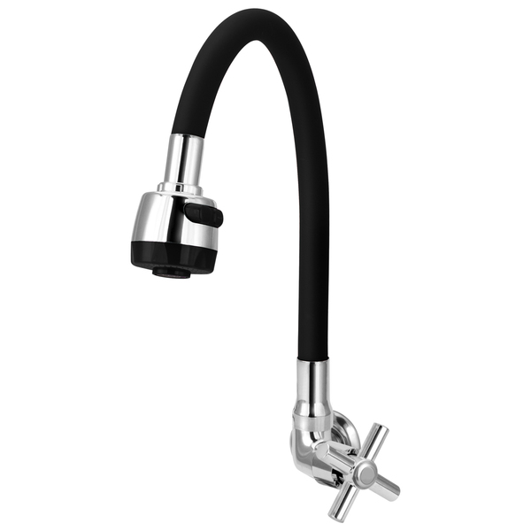 Torneira Gourmet Flexível Cozinha Parede Preta C62