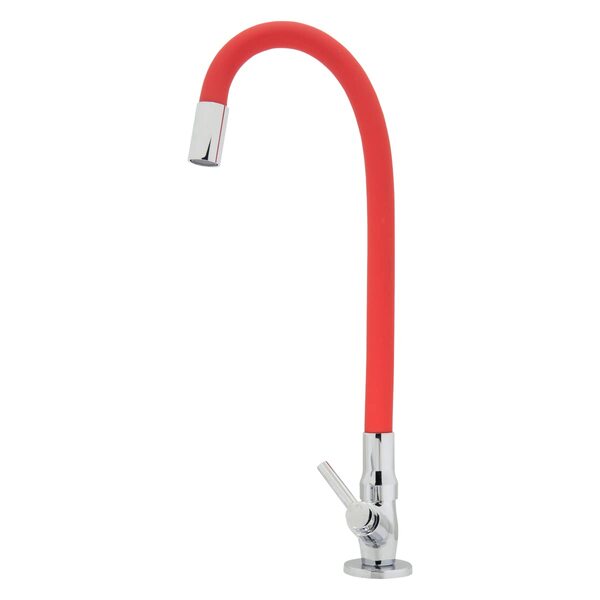 Torneira Gourmet Flexível De Cozinha Bancada Vermelha Casagra