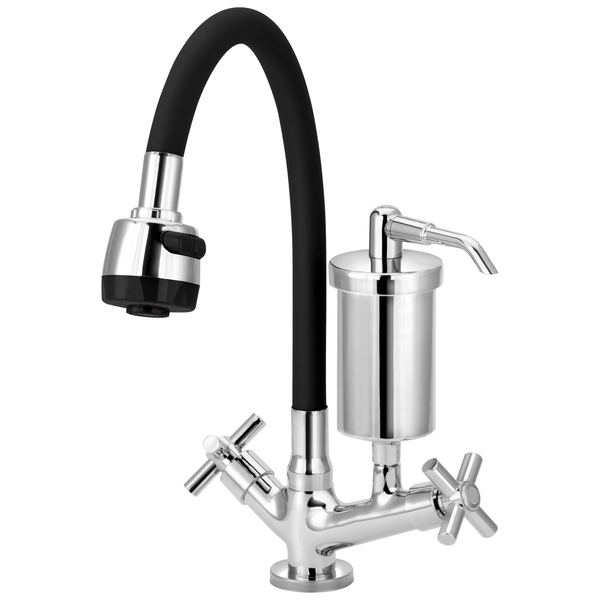Torneira Gourmet Flexível De Cozinha Mesa Com Filtro Preta C6