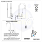 Torneira Gourmet Flexível De Cozinha Parede Preta 1/4 De Volt