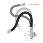 Torneira Gourmet Flexível De Cozinha Parede Preta 1/4 De Volt