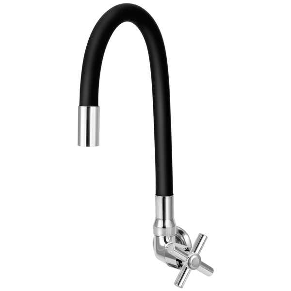 Torneira Gourmet Flexível De Cozinha Parede Preta 1/4 Volta C