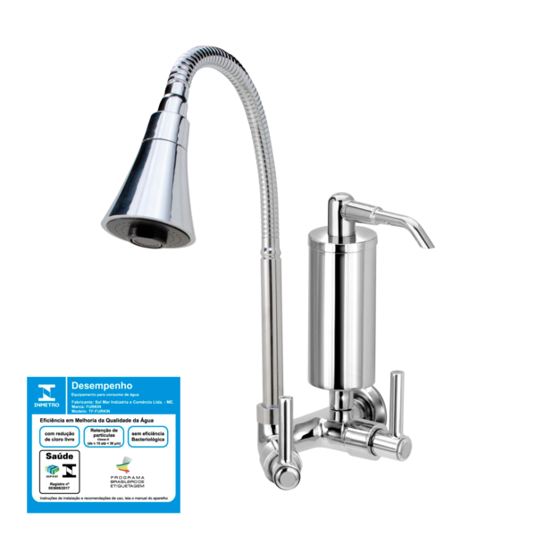 Torneira Gourmet Flexível Filtro Parede Cone Cromada C51