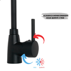 Torneira Gourmet Flexivel Mesa Cozinha Monocomando Black