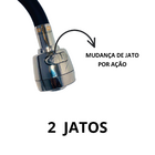 Torneira Gourmet Flexível Preta Chuveirinho Prata Bancada Met