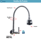 Torneira Gourmet Luxo De Parede – Multidirecional Aço Inox De