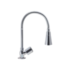 Torneira Gourmet Metal Inox Flexível Cônico Duplo Jato Pia Co