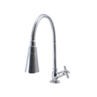 Torneira Gourmet Metal Inox Flexível Cônico Duplo Jato Pia Co
