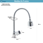 Torneira Gourmet Metal Inox Flexível Pia Cozinha Bancada Luxo