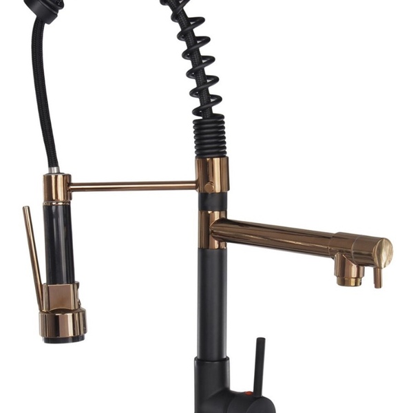 Torneira Gourmet Monocomando 50cm Preta E Rosé