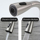 Torneira Gourmet Monocomando com Água Quente e Fria, Bica Fle