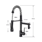 Torneira Gourmet Monocomando Com Ducha 50cm. Preta Fosca