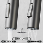 Torneira Gourmet Monocomando Com Extensor Ducha Luxo Inox Gun